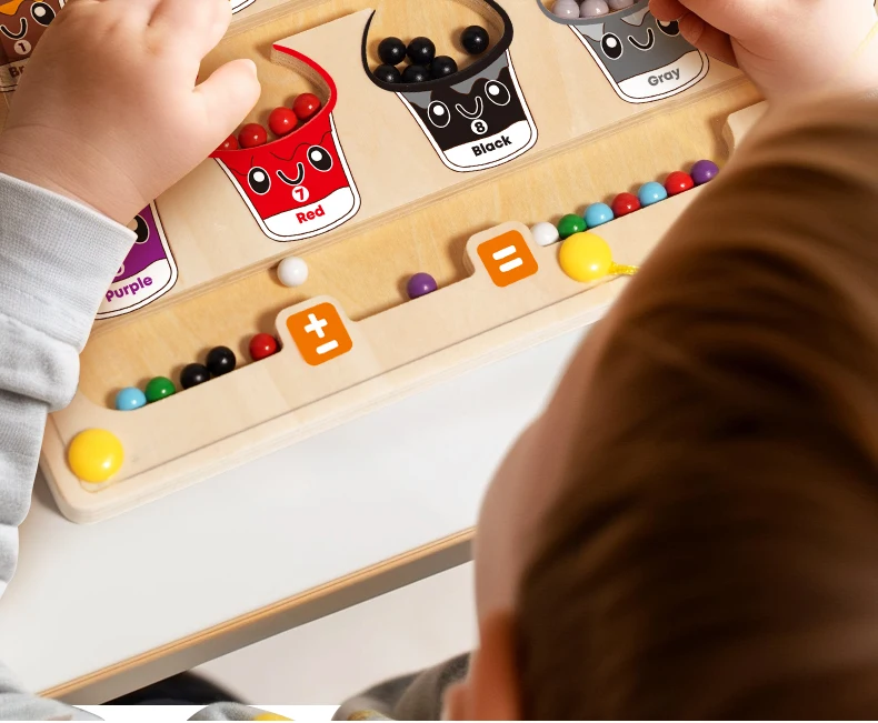 2 in 1 Magnetic Color Sorting Maze & Drawing Board Toddler Montessori Toys Number Matching Learning Counting Preschool Activity