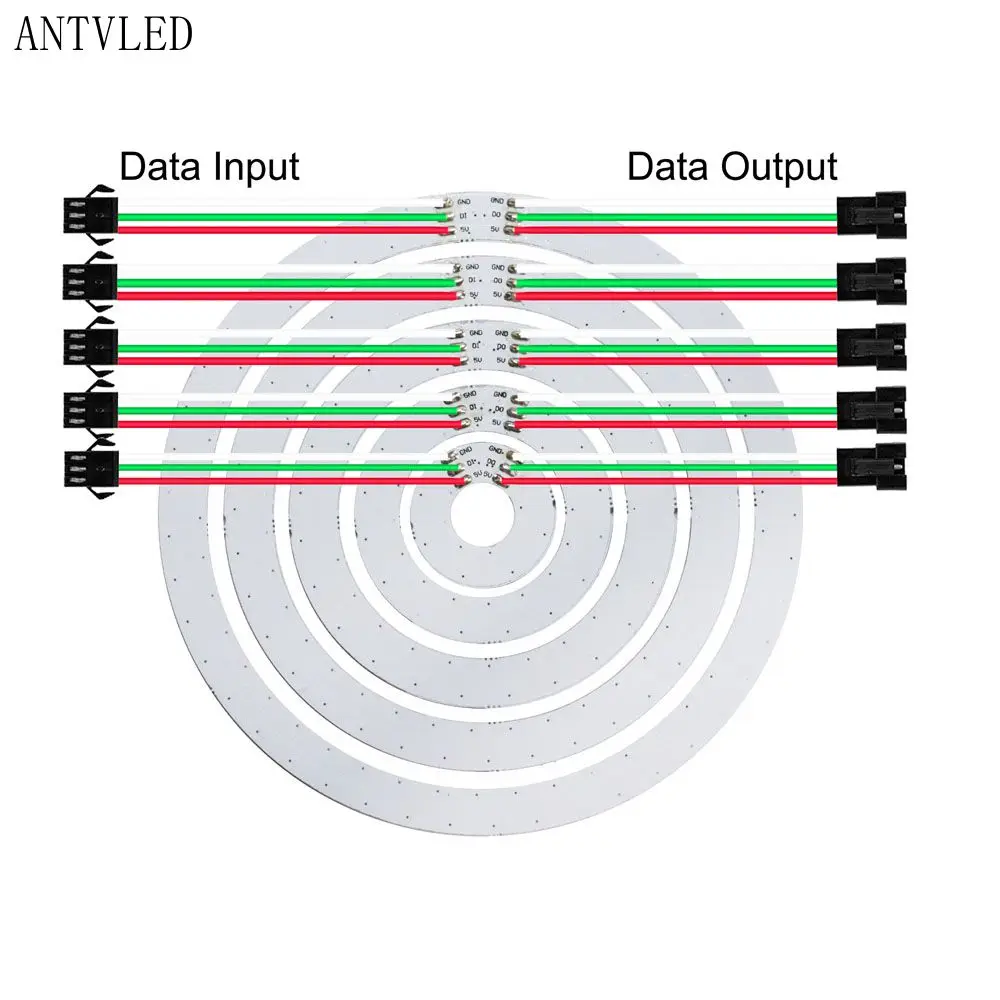 WS2812b Led Ring Addressable 8/16/24/35/45Leds 5050 RGB Led Diode Ring Color IC Built-in LED