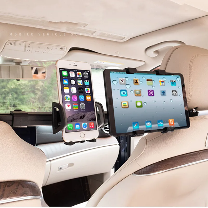 360° Car Phone Seat Holder Car Seat Back Rear Pillow Holder Rotating Stands Two-In-One At The Same Time Design For Tablet