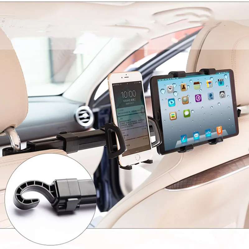 360° Car Phone Seat Holder Car Seat Back Rear Pillow Holder Rotating Stands Two-In-One At The Same Time Design For Tablet