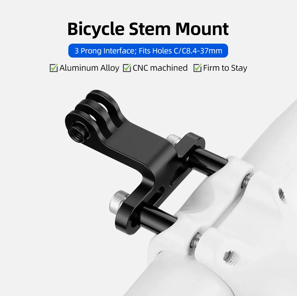Cycling Headlight Holder Stem Mount Adaptor for Bicycle Front Light Install Camera Stand Bracket Camera Type Connector