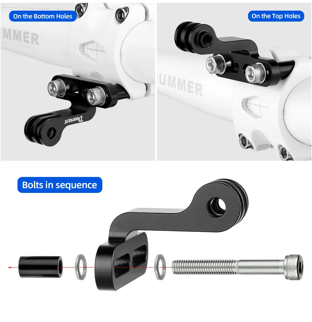 Cycling Headlight Holder Stem Mount Adaptor for Bicycle Front Light Install Camera Stand Bracket Camera Type Connector