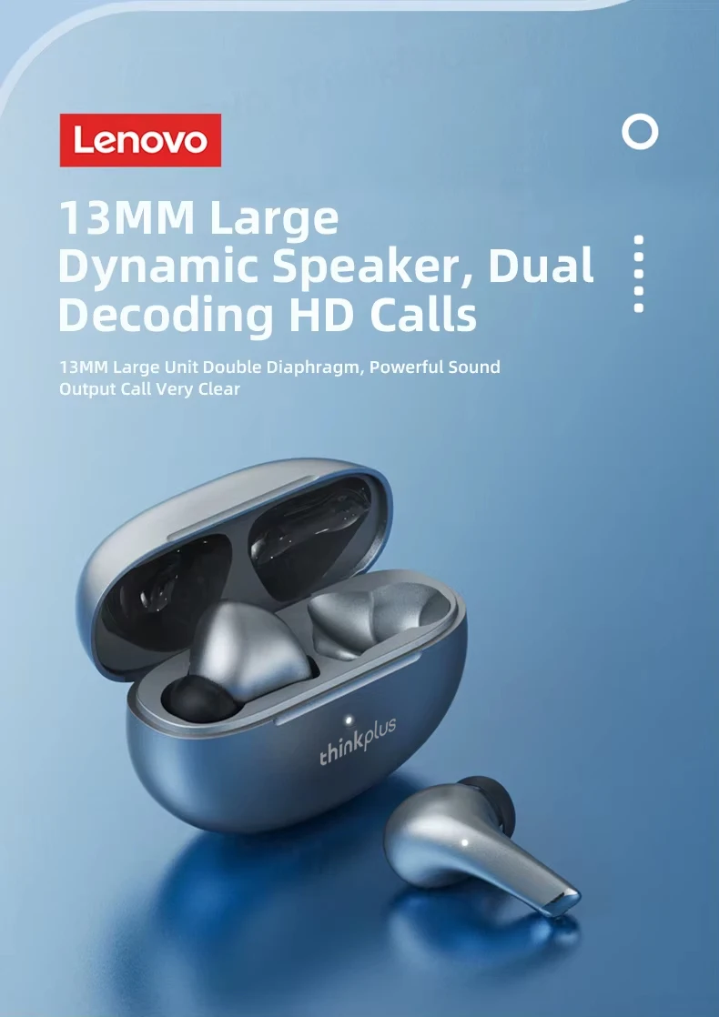 Choice Lenovo LP5 Wireless Bluetooth Earbuds HiFi Music Earphone with Mic Headphones Sports Waterproof Headset Business Type-c