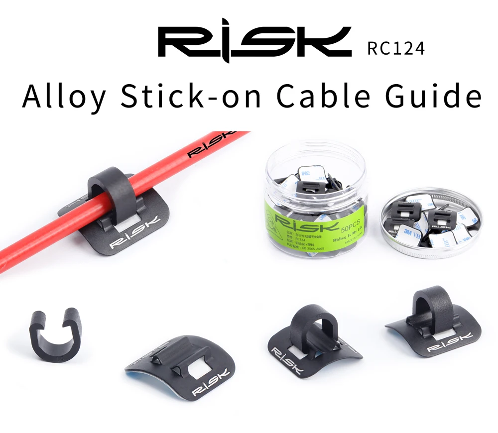 RISK Bicycle Cables Housing Bike Oil Tube Fixed Clips C Shape Shift Brake Guide Cable Tube Fixed Clamp Frame Buckle