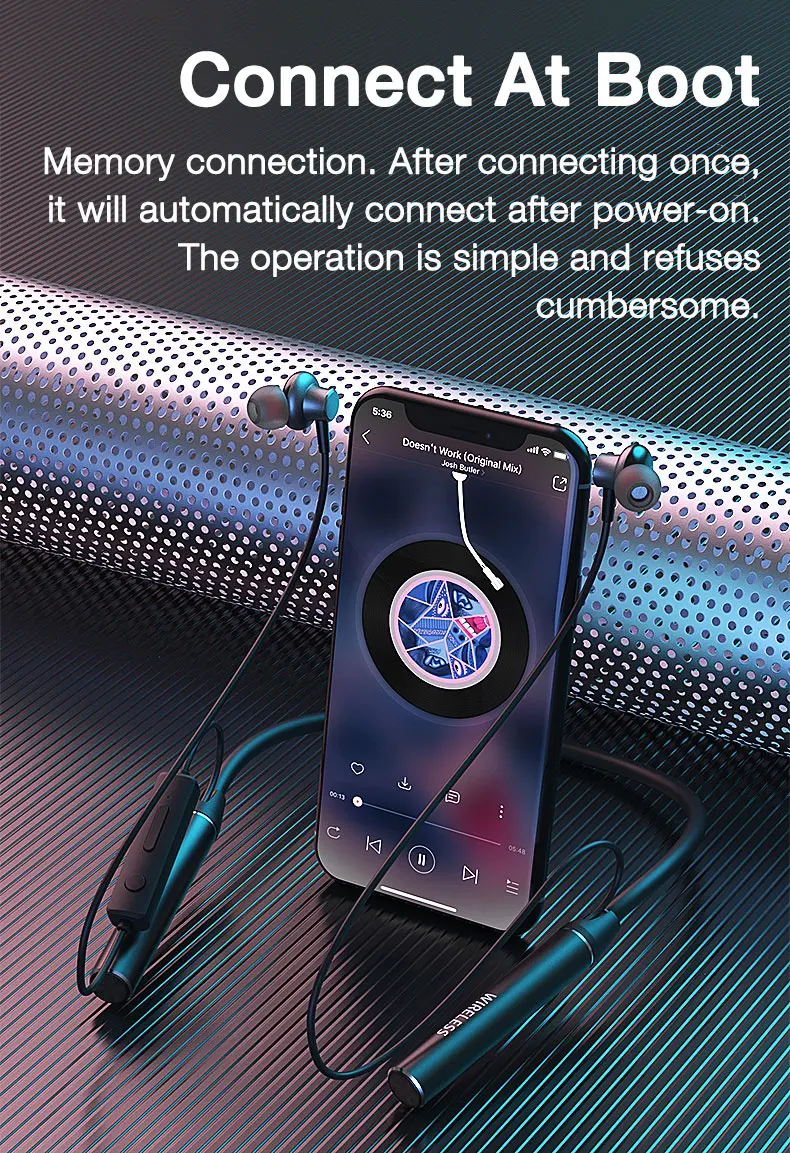 EARDECO 180 Hour Endurance Bluetooth Headphone Bass Wireless Headphones with Mic Stereo Neckband Earphones Sport Headset TF Card
