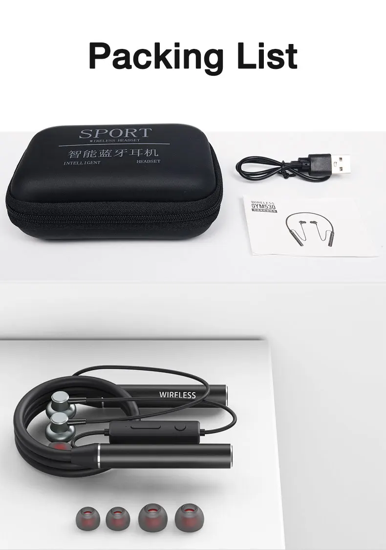EARDECO 180 Hour Endurance Bluetooth Headphone Bass Wireless Headphones with Mic Stereo Neckband Earphones Sport Headset TF Card