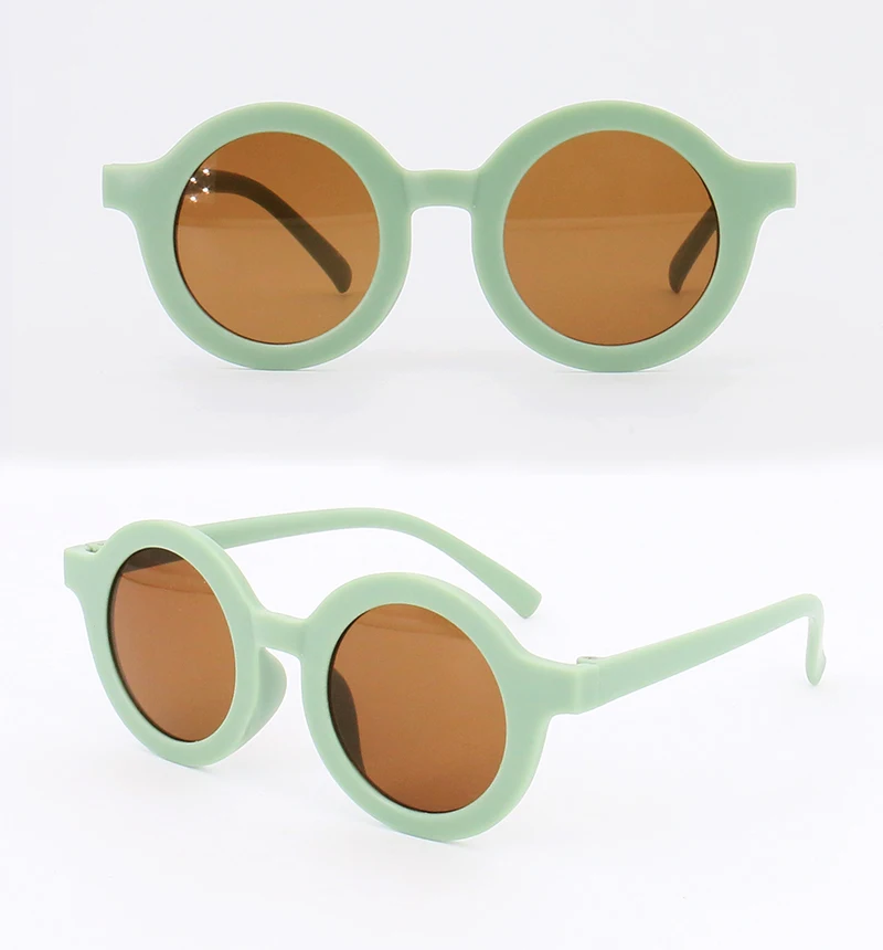Baby Boys Girls Cute Cartoon Bear Shape Fashion Round Glasses Children Vintage Sunglasses UV Protection Classic Kids Eyewear
