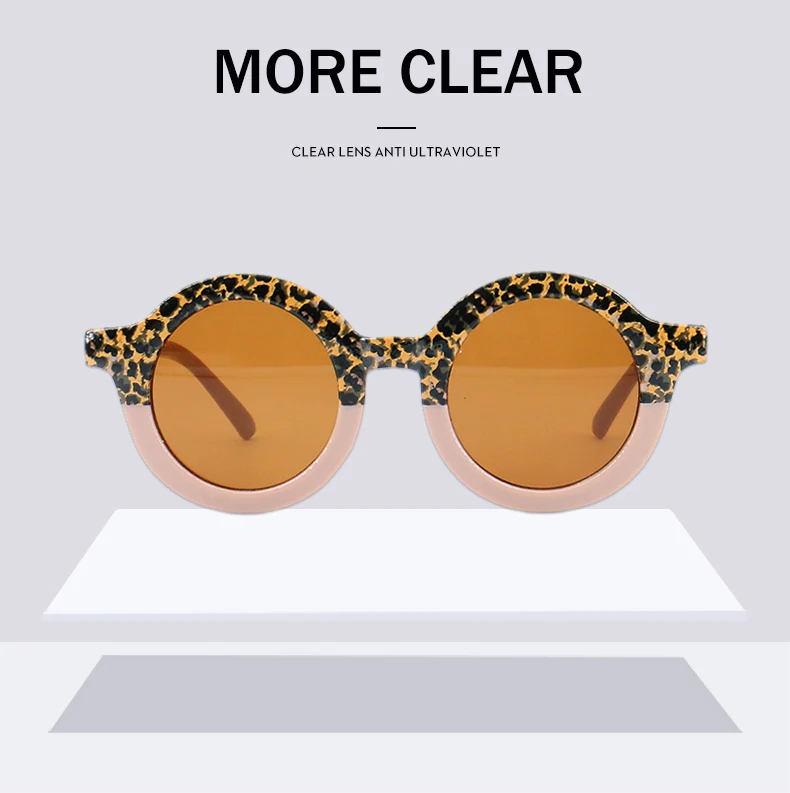 Baby Boys Girls Cute Cartoon Bear Shape Fashion Round Glasses Children Vintage Sunglasses UV Protection Classic Kids Eyewear