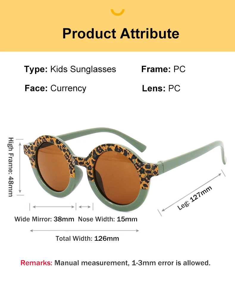 Baby Boys Girls Cute Cartoon Bear Shape Fashion Round Glasses Children Vintage Sunglasses UV Protection Classic Kids Eyewear