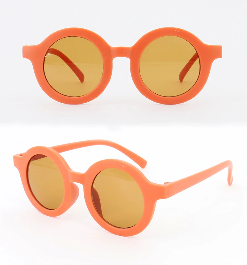 Baby Boys Girls Cute Cartoon Bear Shape Fashion Round Glasses Children Vintage Sunglasses UV Protection Classic Kids Eyewear
