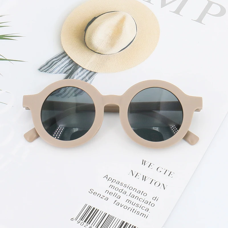 Baby Boys Girls Cute Cartoon Bear Shape Fashion Round Glasses Children Vintage Sunglasses UV Protection Classic Kids Eyewear