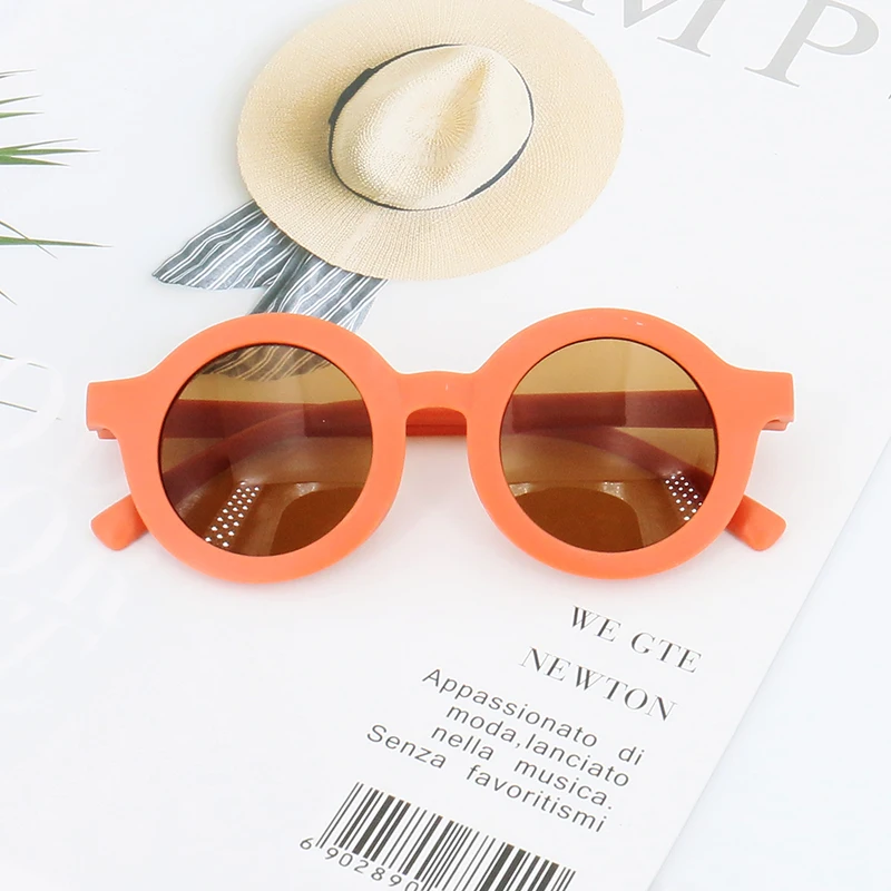 Baby Boys Girls Cute Cartoon Bear Shape Fashion Round Glasses Children Vintage Sunglasses UV Protection Classic Kids Eyewear