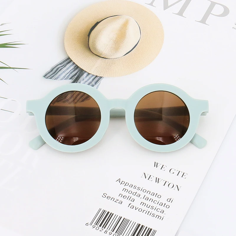 Baby Boys Girls Cute Cartoon Bear Shape Fashion Round Glasses Children Vintage Sunglasses UV Protection Classic Kids Eyewear