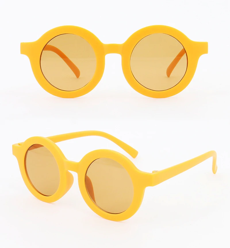 Baby Boys Girls Cute Cartoon Bear Shape Fashion Round Glasses Children Vintage Sunglasses UV Protection Classic Kids Eyewear