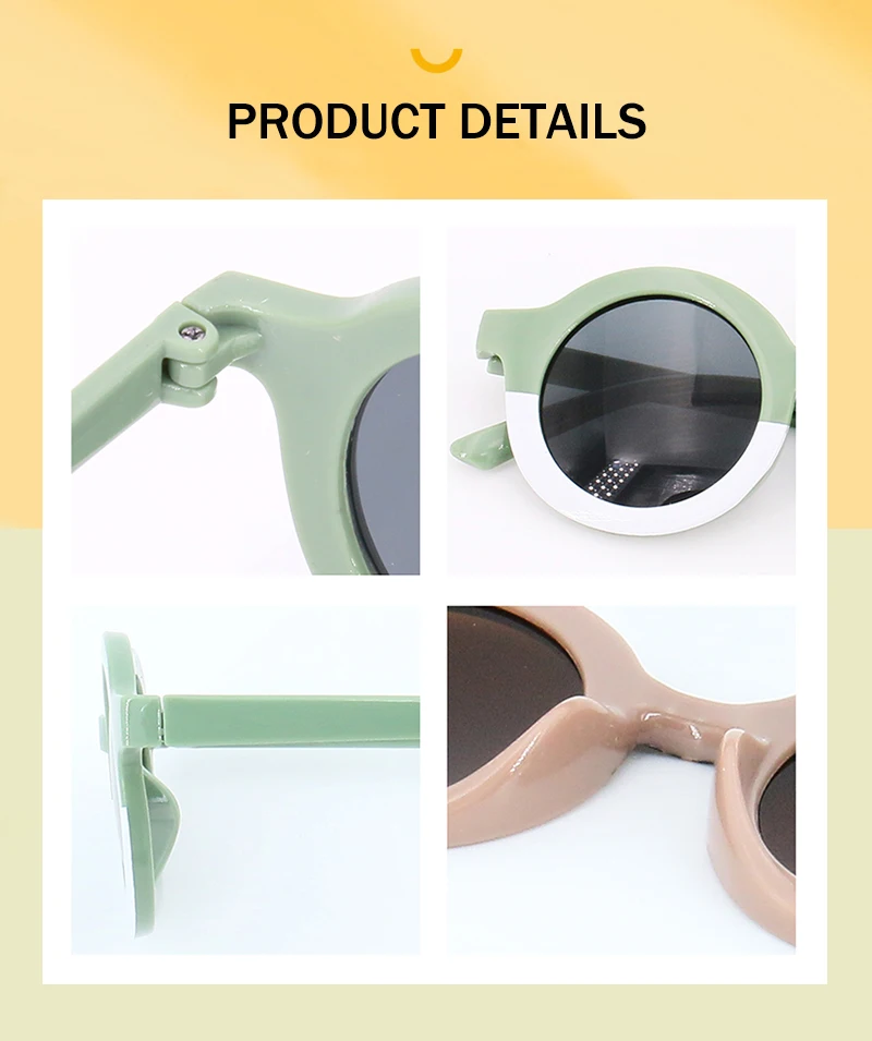 Baby Boys Girls Cute Cartoon Bear Shape Fashion Round Glasses Children Vintage Sunglasses UV Protection Classic Kids Eyewear