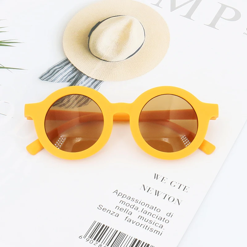 Baby Boys Girls Cute Cartoon Bear Shape Fashion Round Glasses Children Vintage Sunglasses UV Protection Classic Kids Eyewear