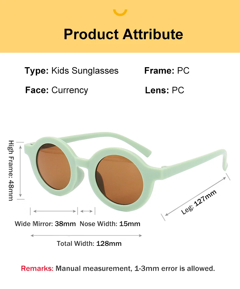 Baby Boys Girls Cute Cartoon Bear Shape Fashion Round Glasses Children Vintage Sunglasses UV Protection Classic Kids Eyewear