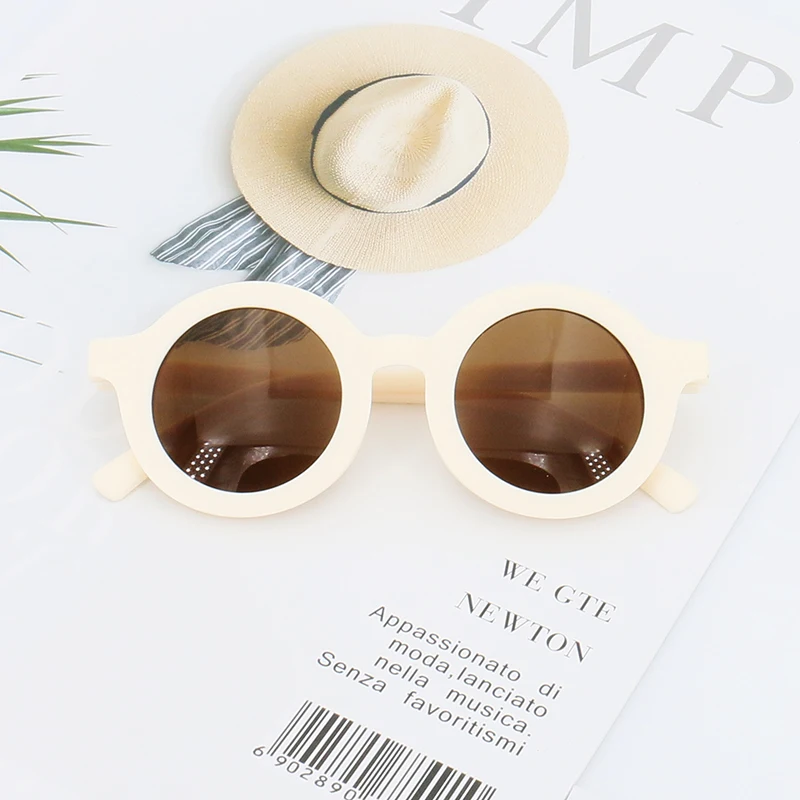 Baby Boys Girls Cute Cartoon Bear Shape Fashion Round Glasses Children Vintage Sunglasses UV Protection Classic Kids Eyewear