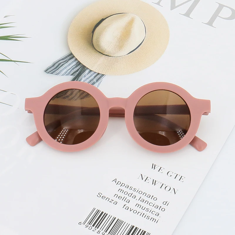 Baby Boys Girls Cute Cartoon Bear Shape Fashion Round Glasses Children Vintage Sunglasses UV Protection Classic Kids Eyewear