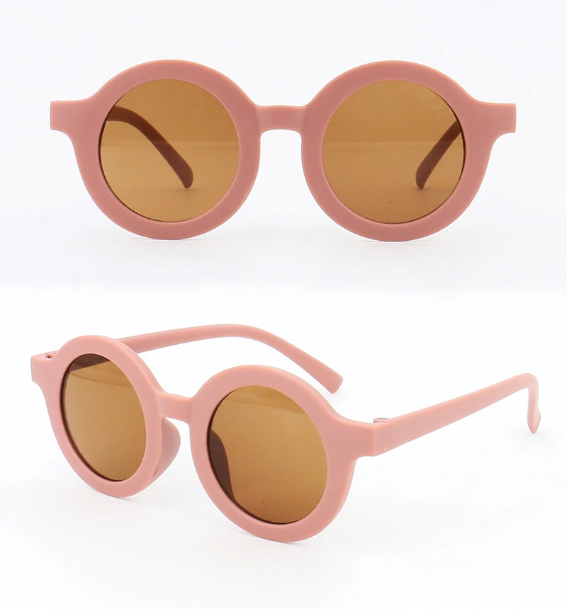 Baby Boys Girls Cute Cartoon Bear Shape Fashion Round Glasses Children Vintage Sunglasses UV Protection Classic Kids Eyewear