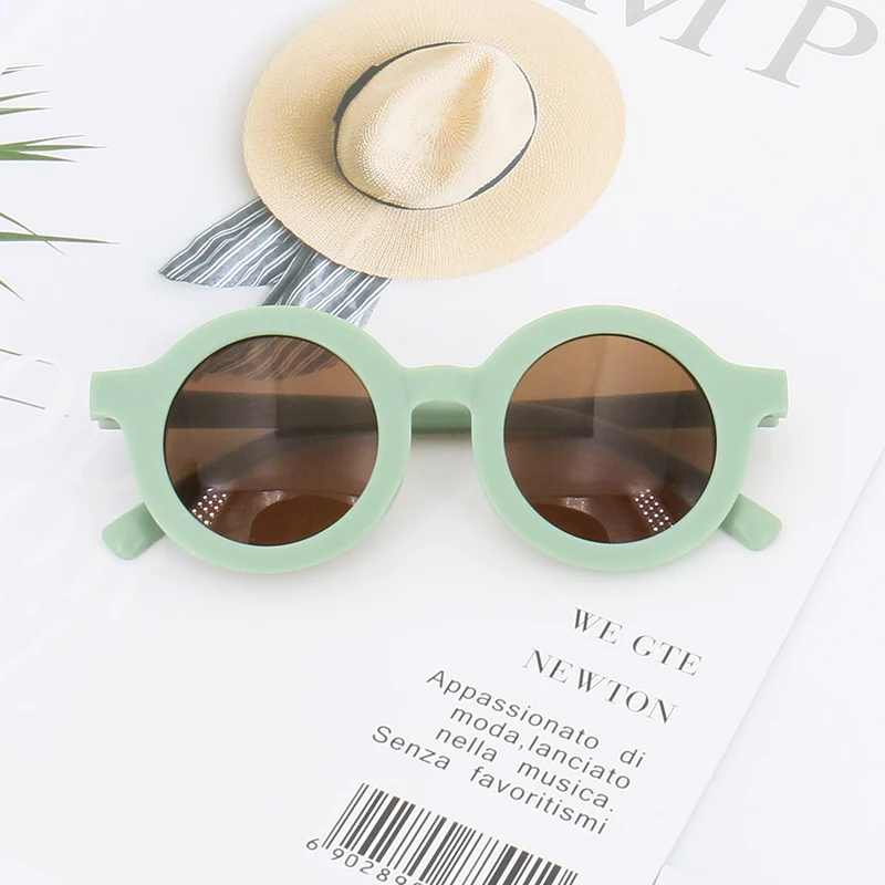 Baby Boys Girls Cute Cartoon Bear Shape Fashion Round Glasses Children Vintage Sunglasses UV Protection Classic Kids Eyewear