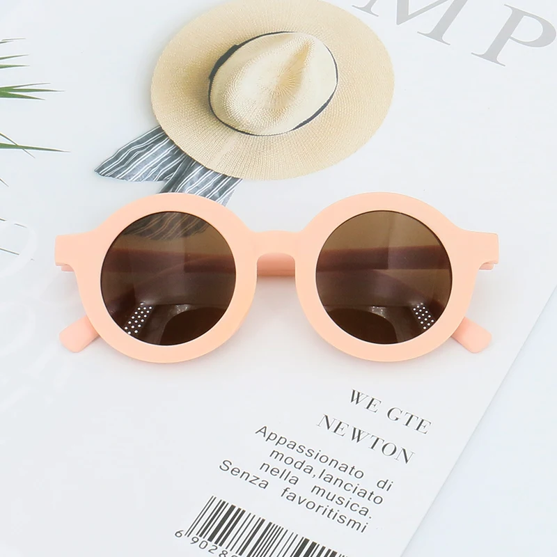 Baby Boys Girls Cute Cartoon Bear Shape Fashion Round Glasses Children Vintage Sunglasses UV Protection Classic Kids Eyewear