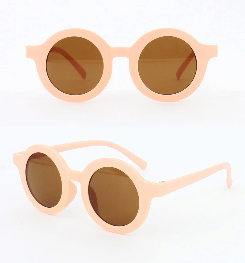 Baby Boys Girls Cute Cartoon Bear Shape Fashion Round Glasses Children Vintage Sunglasses UV Protection Classic Kids Eyewear