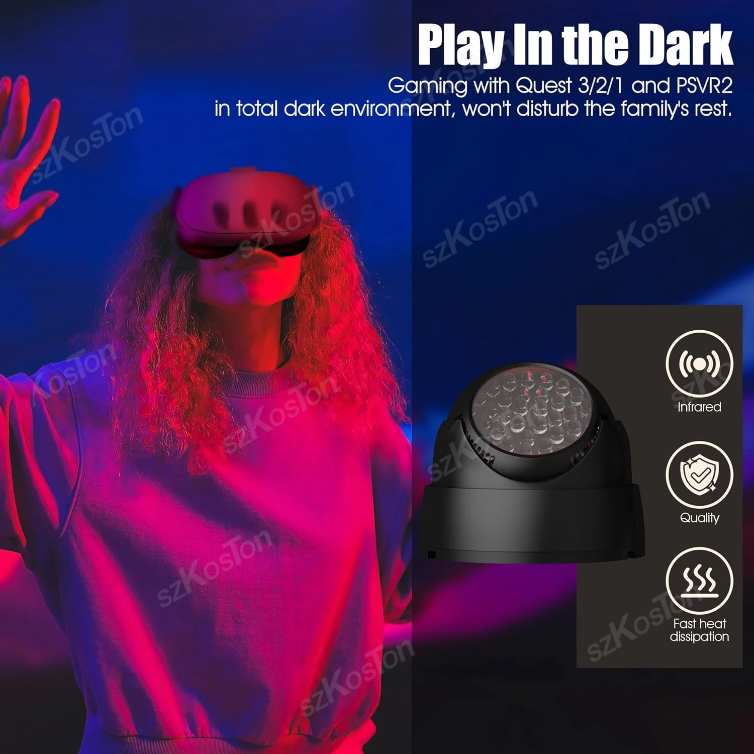 For Meta Quest 3S illuminator Infrared Light for Oculus Quest 2 Pico 4 VR Night Enhance Hand Tracking Increase Sensitivity