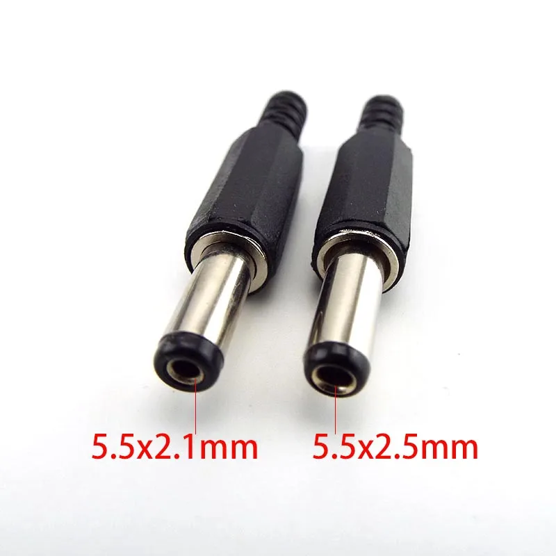DC Female Male Power Supply Plug Connectors 5.5mm X 2.1mm 5.5x2.5mm Female Male Jack Socket Adapter Wire 5525 5521