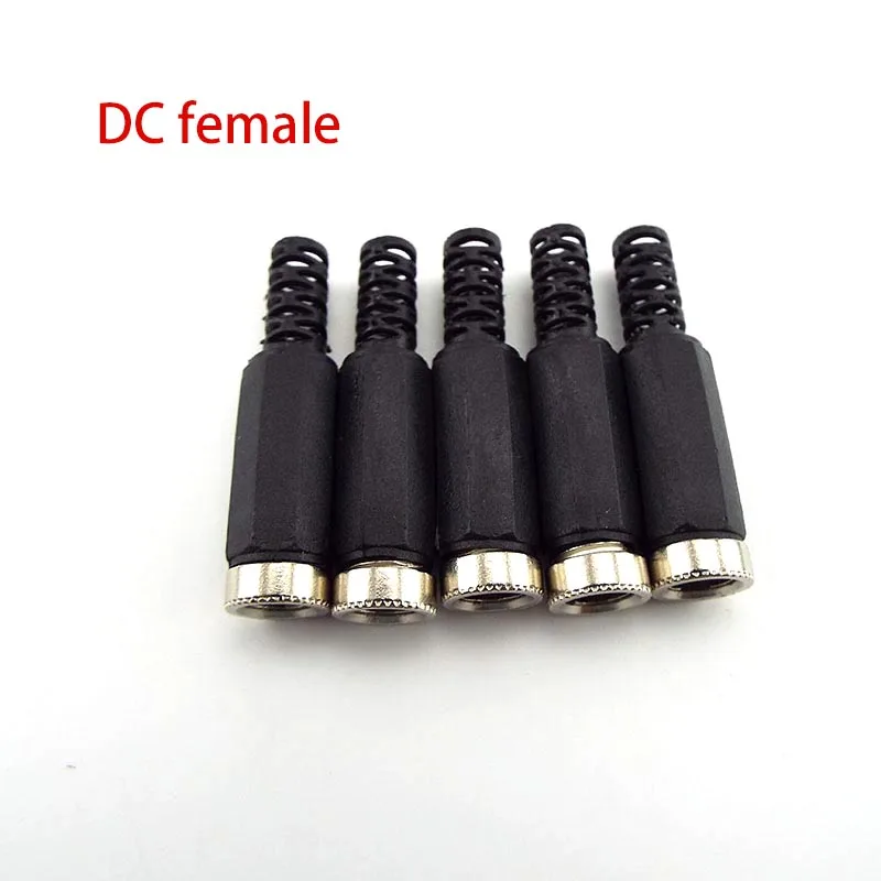 DC Female Male Power Supply Plug Connectors 5.5mm X 2.1mm 5.5x2.5mm Female Male Jack Socket Adapter Wire 5525 5521