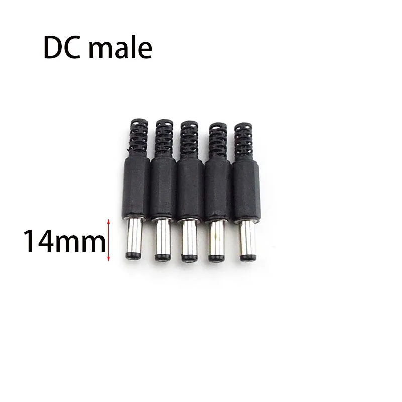 DC Female Male Power Supply Plug Connectors 5.5mm X 2.1mm 5.5x2.5mm Female Male Jack Socket Adapter Wire 5525 5521