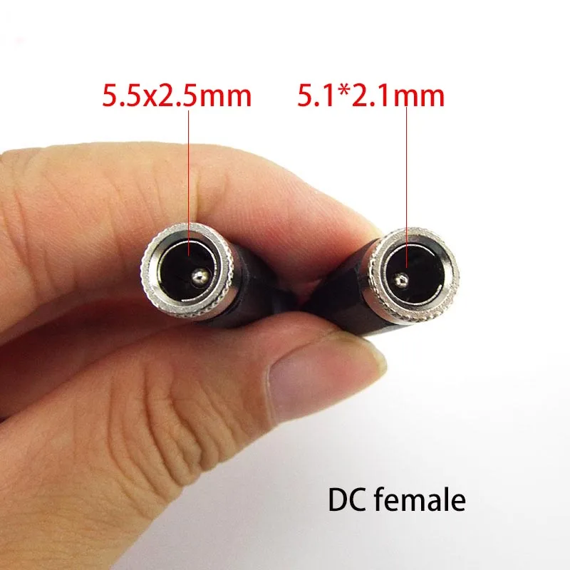 DC Female Male Power Supply Plug Connectors 5.5mm X 2.1mm 5.5x2.5mm Female Male Jack Socket Adapter Wire 5525 5521