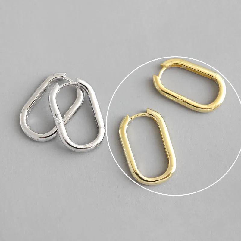 XIYANIKE Silver Color French Punk Hip-Hop Geometric Small Hoop Earrings for Women Gold Silver Party Jewelry Accessories