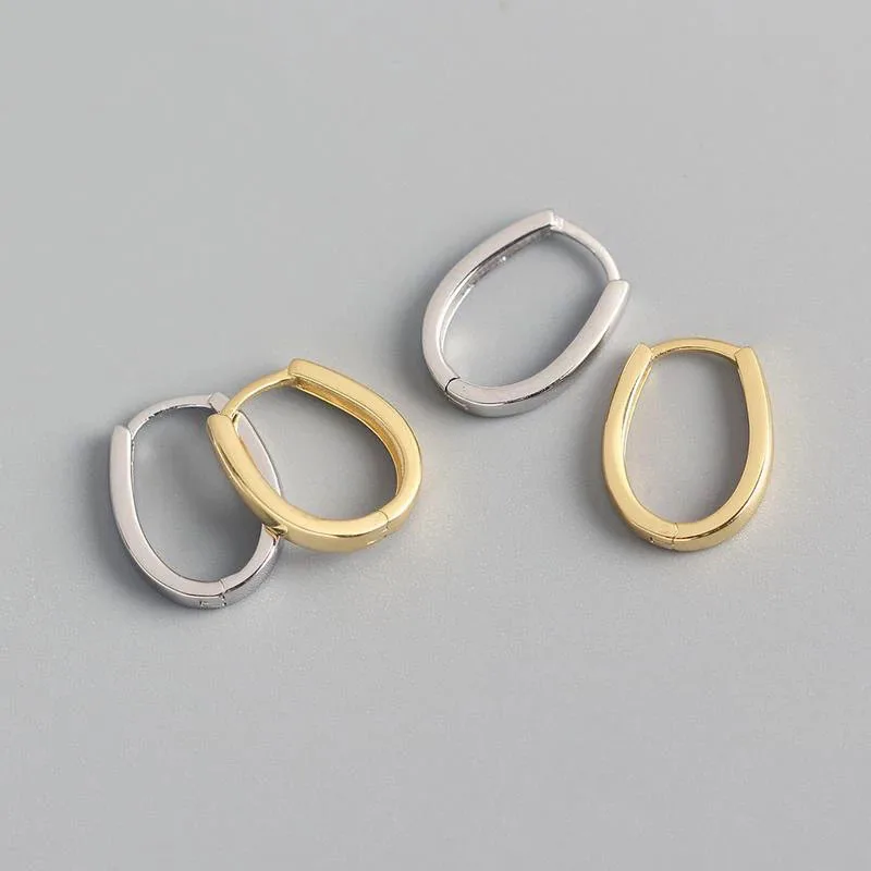 XIYANIKE Silver Color French Punk Hip-Hop Geometric Small Hoop Earrings for Women Gold Silver Party Jewelry Accessories