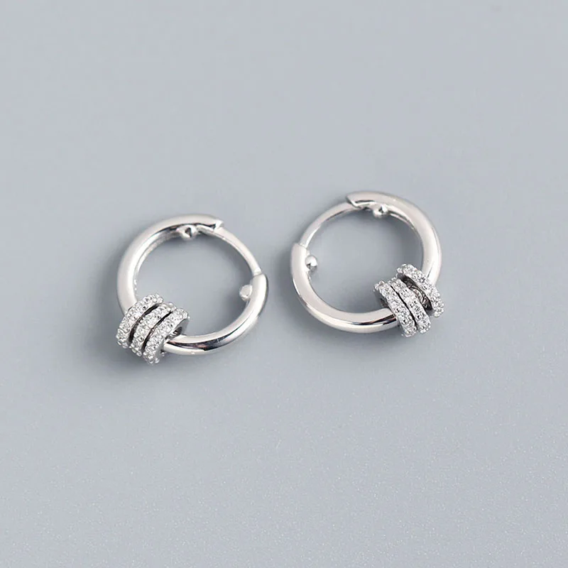 XIYANIKE Silver Color French Punk Hip-Hop Geometric Small Hoop Earrings for Women Gold Silver Party Jewelry Accessories