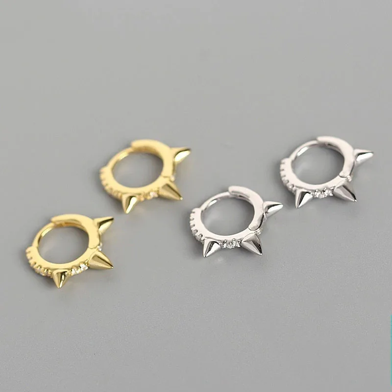 XIYANIKE Silver Color French Punk Hip-Hop Geometric Small Hoop Earrings for Women Gold Silver Party Jewelry Accessories