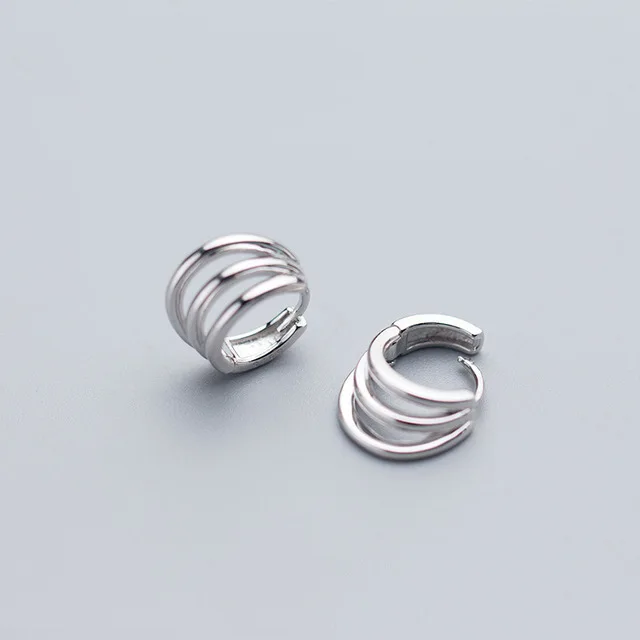 XIYANIKE Silver Color French Punk Hip-Hop Geometric Small Hoop Earrings for Women Gold Silver Party Jewelry Accessories