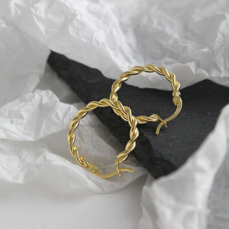 XIYANIKE Silver Color French Punk Hip-Hop Geometric Small Hoop Earrings for Women Gold Silver Party Jewelry Accessories