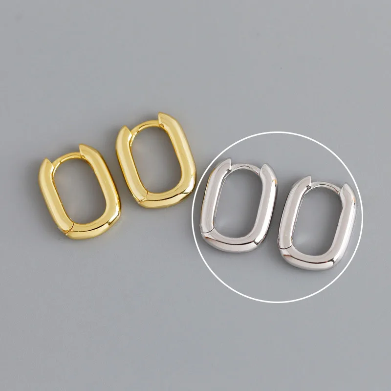XIYANIKE Silver Color French Punk Hip-Hop Geometric Small Hoop Earrings for Women Gold Silver Party Jewelry Accessories
