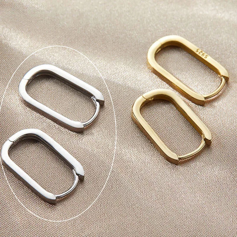 XIYANIKE Silver Color French Punk Hip-Hop Geometric Small Hoop Earrings for Women Gold Silver Party Jewelry Accessories