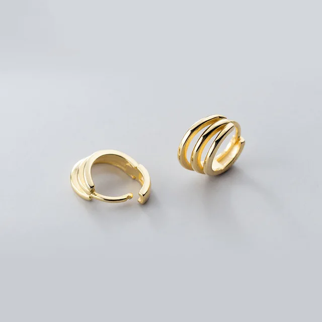 XIYANIKE Silver Color French Punk Hip-Hop Geometric Small Hoop Earrings for Women Gold Silver Party Jewelry Accessories