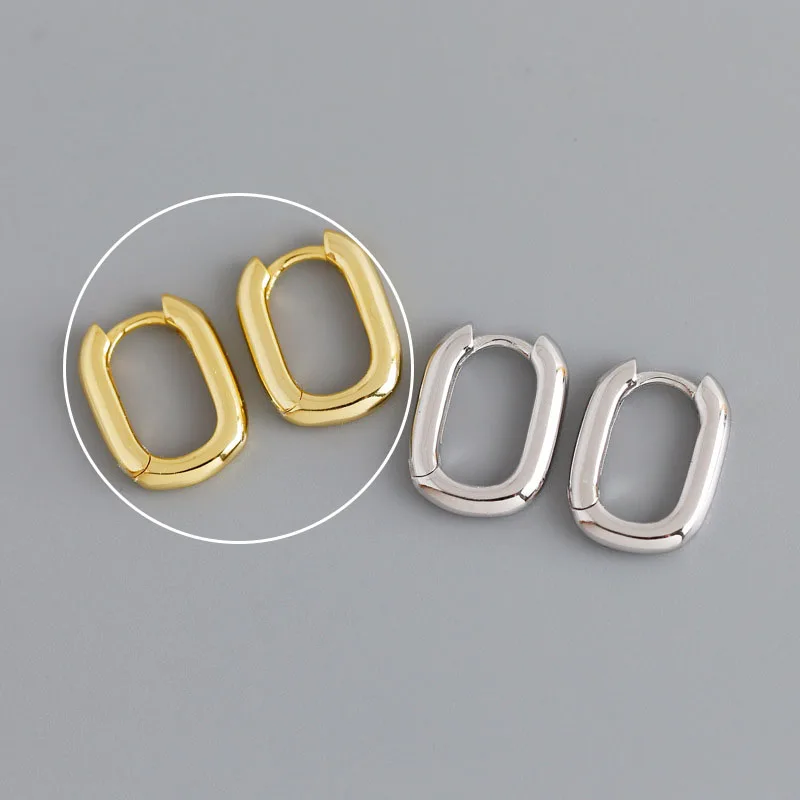 XIYANIKE Silver Color French Punk Hip-Hop Geometric Small Hoop Earrings for Women Gold Silver Party Jewelry Accessories