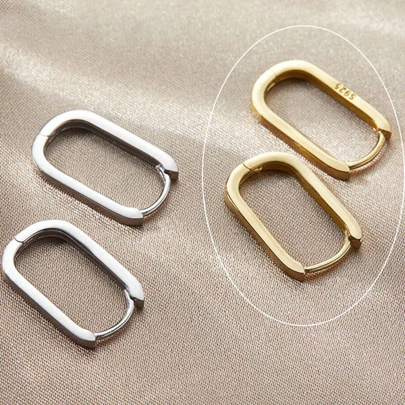 XIYANIKE Silver Color French Punk Hip-Hop Geometric Small Hoop Earrings for Women Gold Silver Party Jewelry Accessories