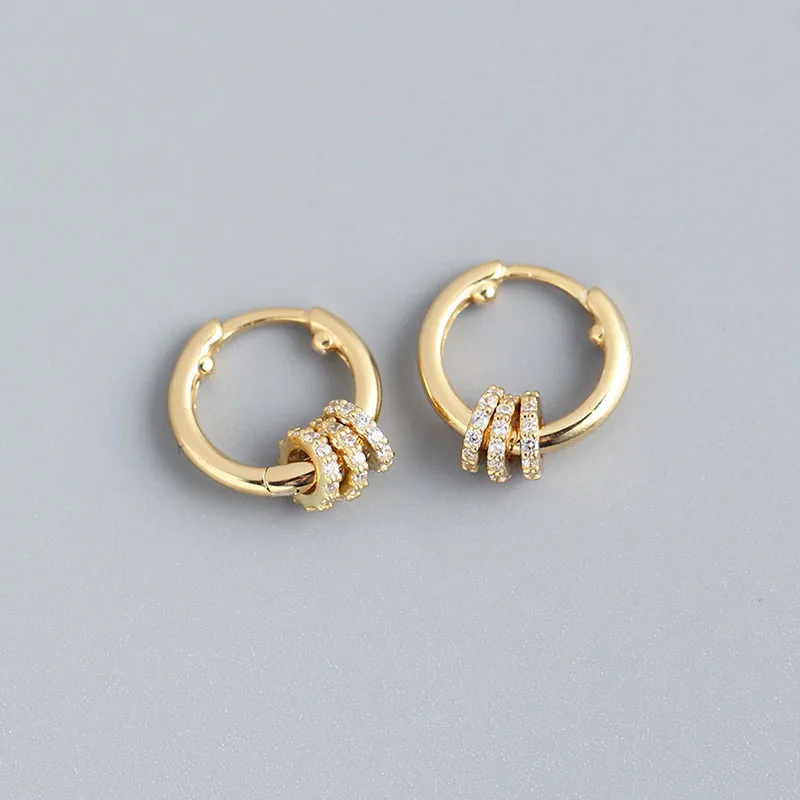 XIYANIKE Silver Color French Punk Hip-Hop Geometric Small Hoop Earrings for Women Gold Silver Party Jewelry Accessories
