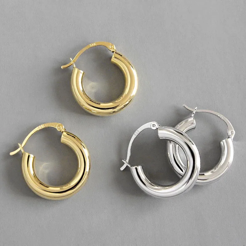 XIYANIKE Silver Color French Punk Hip-Hop Geometric Small Hoop Earrings for Women Gold Silver Party Jewelry Accessories