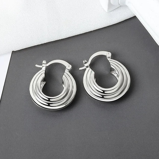 XIYANIKE Silver Color French Punk Hip-Hop Geometric Small Hoop Earrings for Women Gold Silver Party Jewelry Accessories