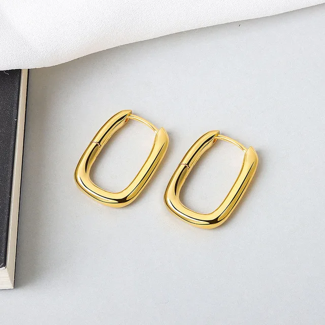 XIYANIKE Silver Color French Punk Hip-Hop Geometric Small Hoop Earrings for Women Gold Silver Party Jewelry Accessories