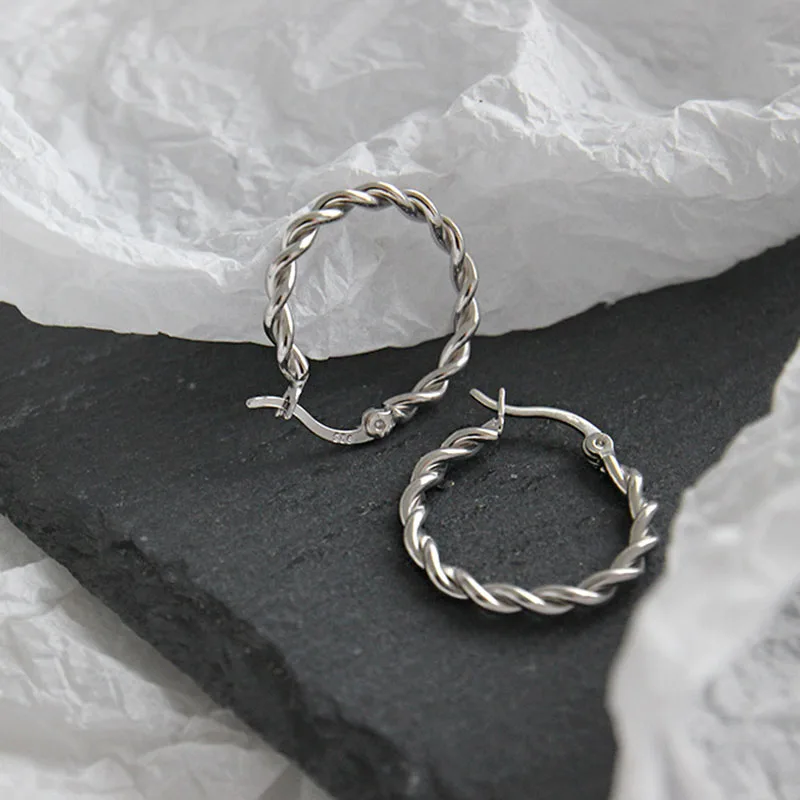 XIYANIKE Silver Color French Punk Hip-Hop Geometric Small Hoop Earrings for Women Gold Silver Party Jewelry Accessories