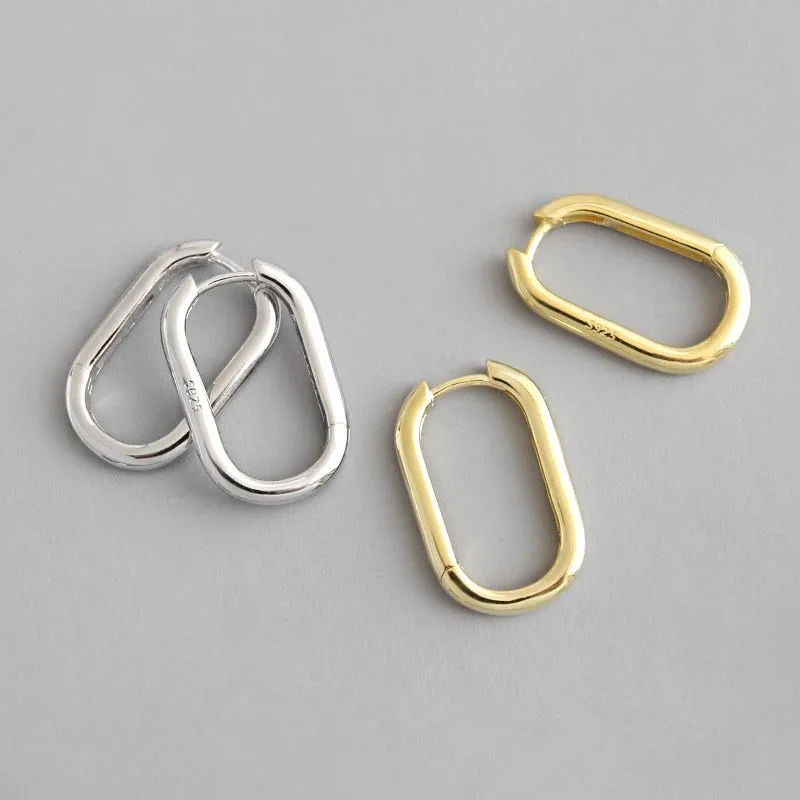 XIYANIKE Silver Color French Punk Hip-Hop Geometric Small Hoop Earrings for Women Gold Silver Party Jewelry Accessories