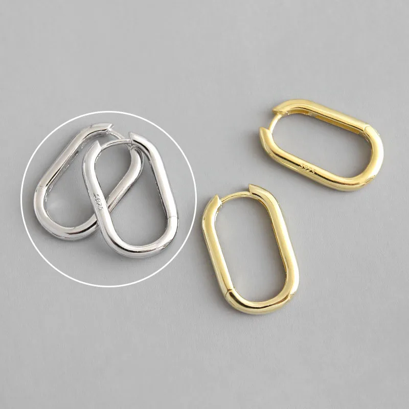 XIYANIKE Silver Color French Punk Hip-Hop Geometric Small Hoop Earrings for Women Gold Silver Party Jewelry Accessories